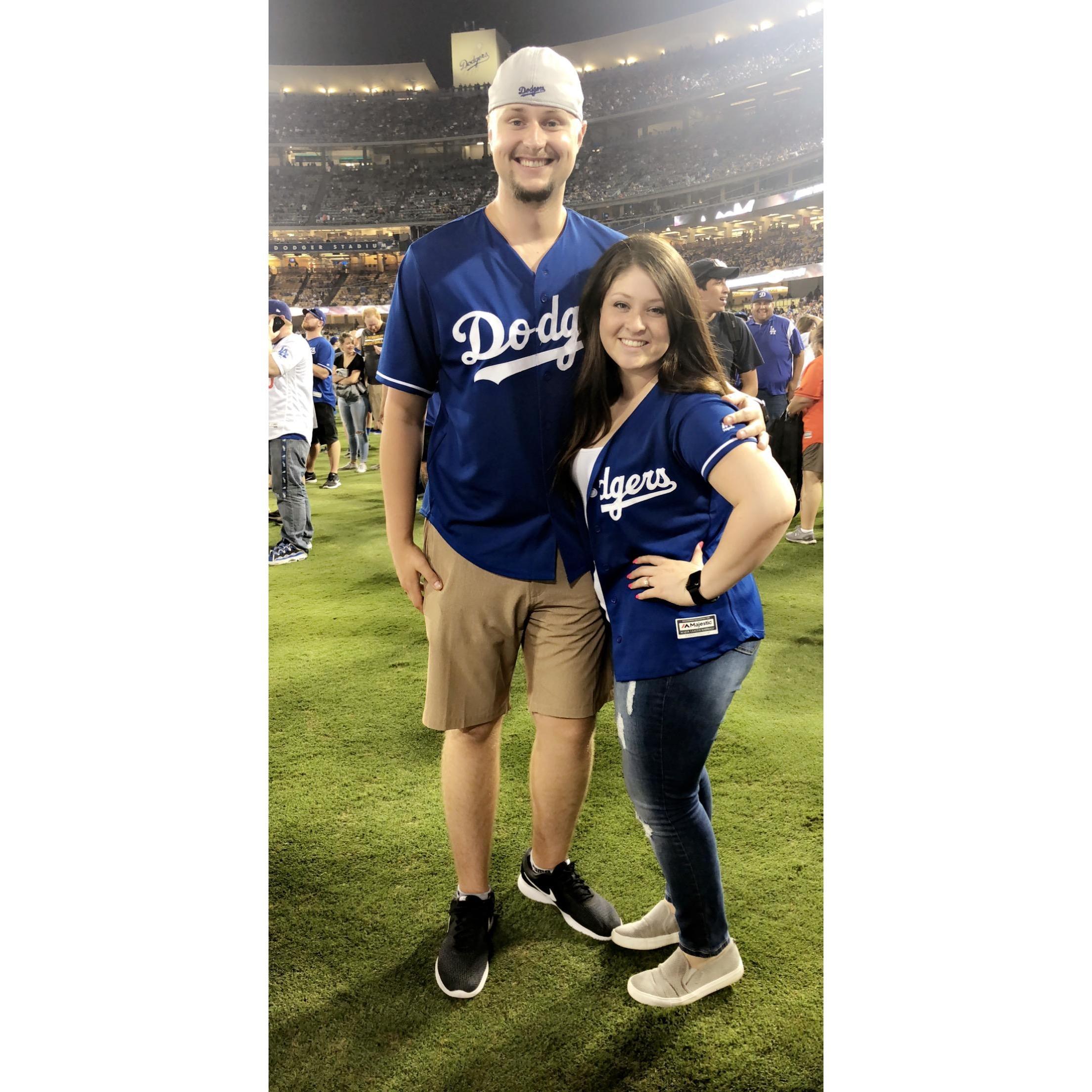 Standing on Dodger field was one of the coolest things we have ever done!
