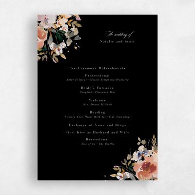 Black Wedding Program - Fenella