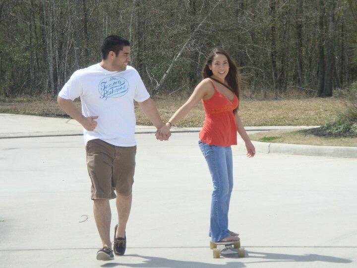 Eddie always wanted a girl who could long board so he taught me.