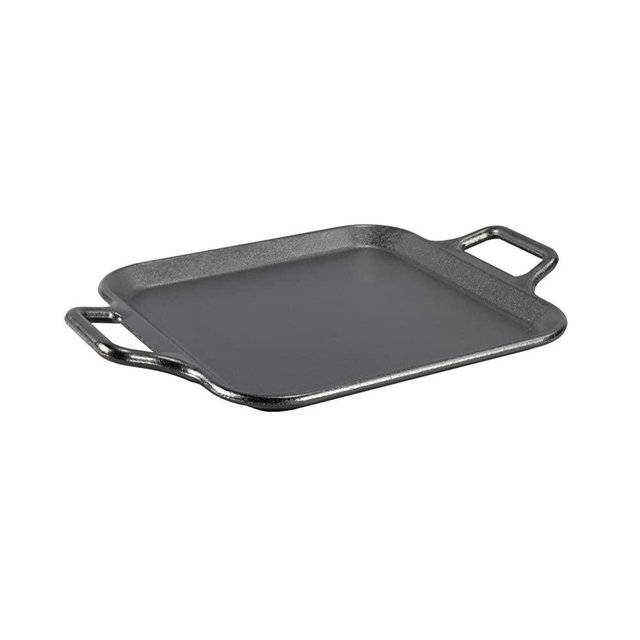 Lodge BOLD 12 Inch Seasoned Cast Iron Square Griddle with Loop Handles, Design-Forward Cookware