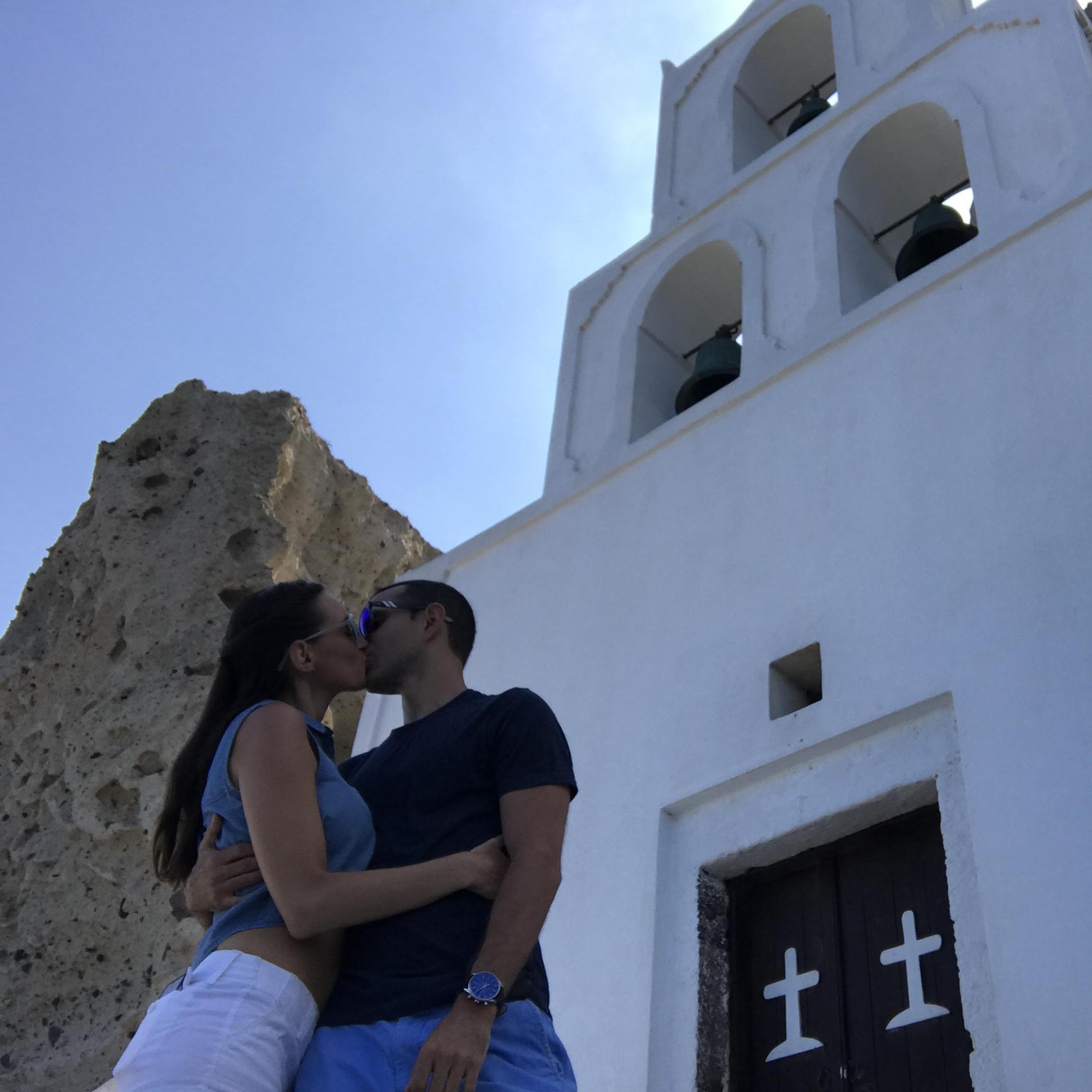 This is our last kiss as boyfriend and girlfriend. He proposed a few minutes after this!!