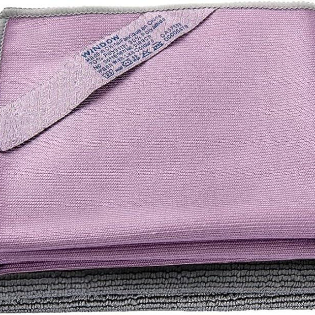 Longmann NΘrwex Basic Package Window Cleaning Cloth and Enviro Cloth Glass Cloth, Cleaning Cloth, Streaks Schatches Free (Purple 1 Pack, Grey 1 Pack)