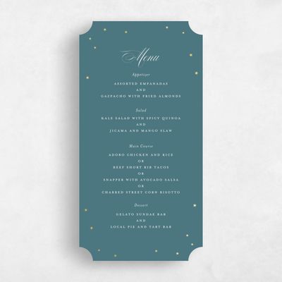 Blue Ticket Wedding Menu - Emery Foil