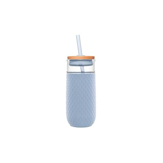 Ello Devon 20oz Glass Tumbler with Lid - Blue