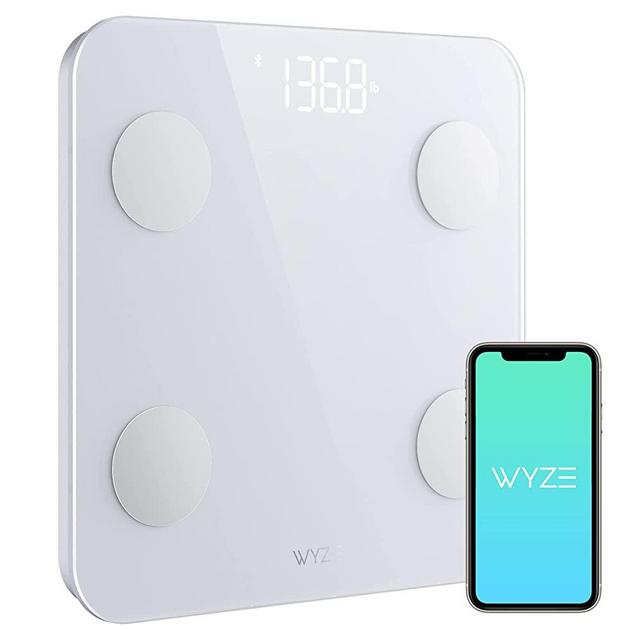 WYZE Smart Scale S, Scale for Body Weight and BMI, Body Composition Analyzer, Body Fat Scale, Digital Bathroom Scale, Heart Rate Monitor with App, Baby Scale, Wireless, Bluetooth, 400 lb, White