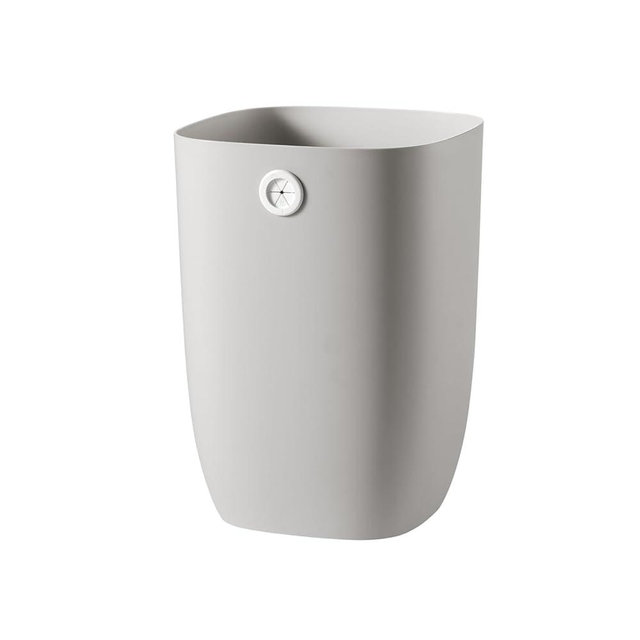 mingol Bathroom Trash Can, Plastic Rectangular Garbage Can with Trash Liner Holder for Bedroom, Living Room, Small Indoor Waste Basket, 7L, Grey