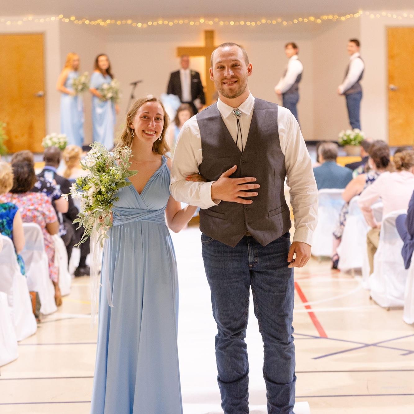 From bridesmaid and groomsman to now bride and groom!