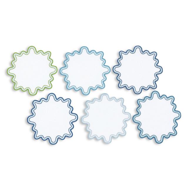 Matouk Wave 6" Round Cocktail Napkins, Set of 6