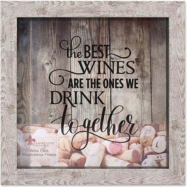 Lawrence Frames 10x10 Weathered Birch Shadow Box Wine Cork Holder, Brown