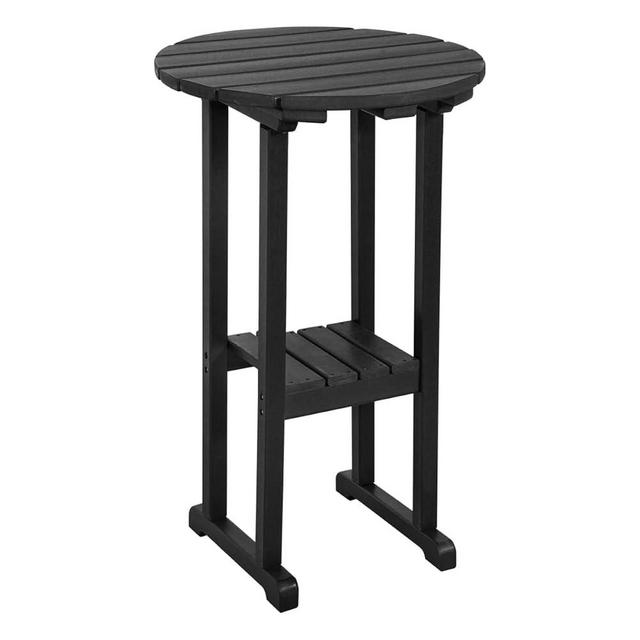Sundale Outdoor 39 Inches Height Adirondack Bar Table, Patio HDPE Pub Height Round, All Weather High Top Bistro Table for Outside Deck Porch Balcony Poolside, Black