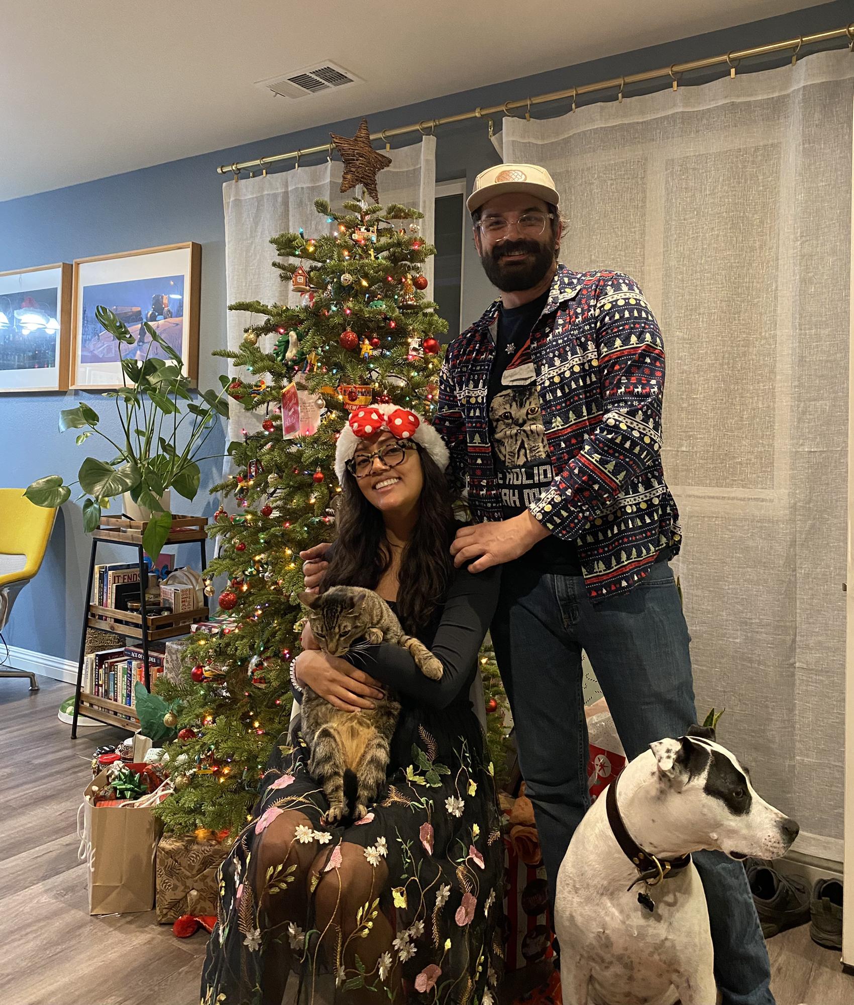 First Christmas in our new home with Pepperoni and Stella