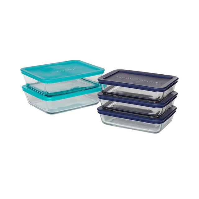 Anchor Hocking 10 PC Rectangular Meal Prep Food Storage Set