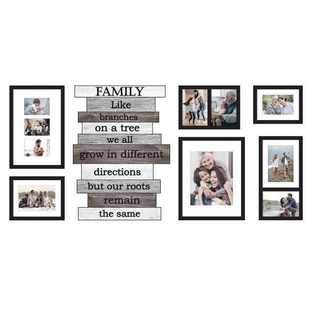 WallVerbs™ 7-Piece Stacked Words II Frame Set in Black