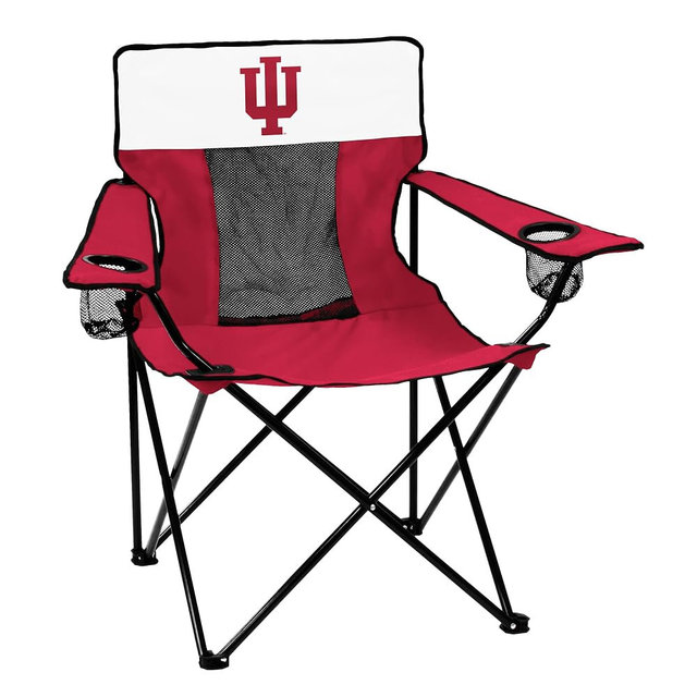 Logo Brands NCAA Indiana Hoosiers Elite Portable Chair - Premium Outdoor Chair with Cup Holder, Powder-Coated Steel Frame, Lightweight and Portable for Tailgating,and Sporting Events