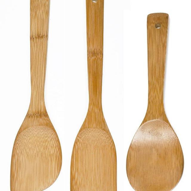 IMUSA USA PAN-10011W Cookware Spoon Set 3-Piece, Bamboo