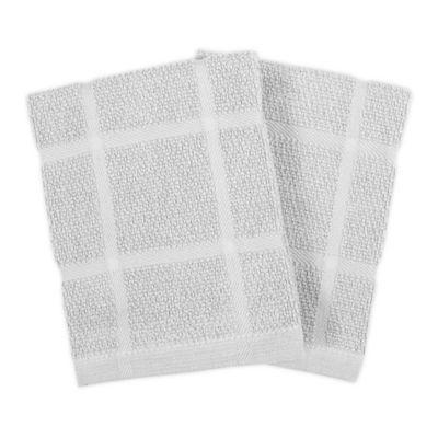 KitchenSmart® Colors 2 Solid Dish Cloths in Silver (Set of 2)