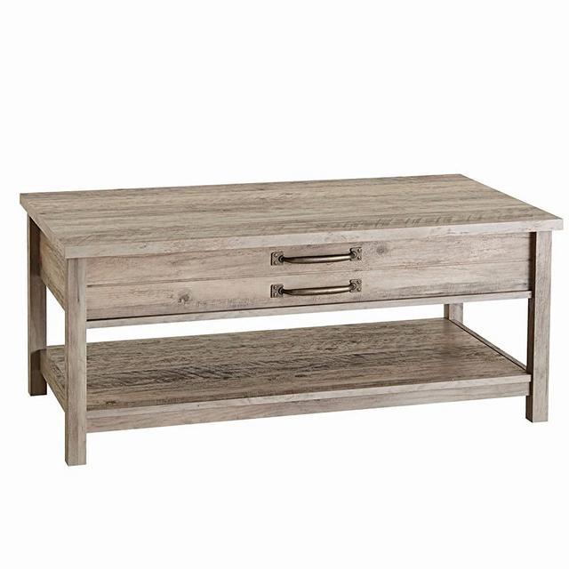 BHG Unique Style and Functionality with Modern Farmhouse Lift-Top Coffee Table, Rustic Gray Finish (1, Rustic Gray)