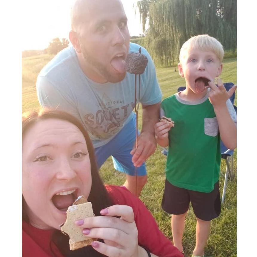 A little fun making smores in the back yard!