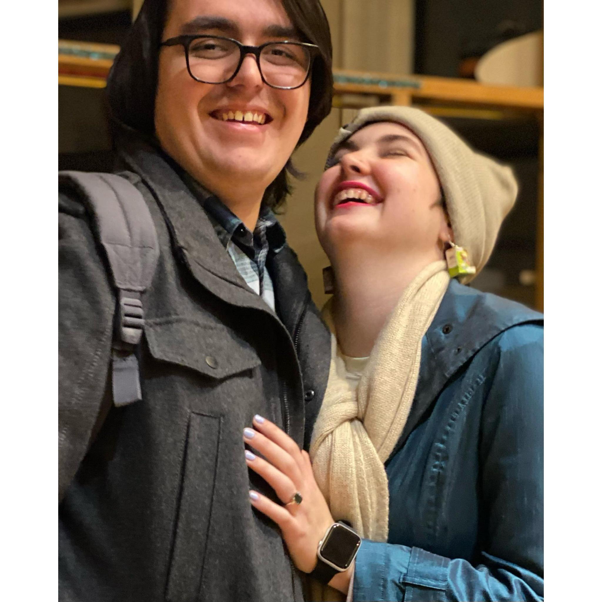 The first photo after getting engaged November 2021