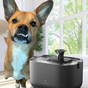 PETLIBRO Cordless Pet Water Fountain Battery Operated, 2.5L/84oz Dockstream Water Fountains for Cats Indoor, Cat Fountain with Stainless Steel Tray, Easy to Clean BPA-Free