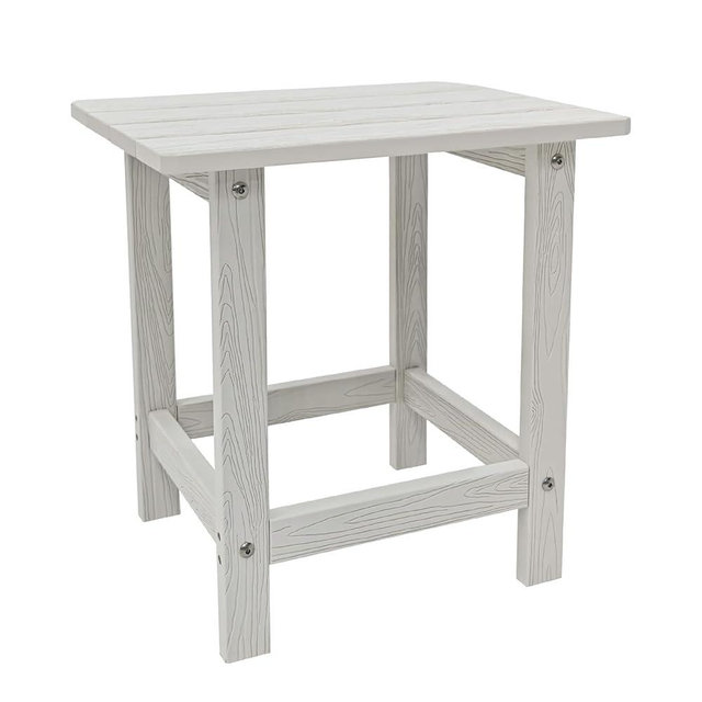 Meluvici Outdoor Side Table, HDPS Single Adirondack Side Table Weather Resistant, Outdoor Table for Adirondack Chair, Outside End Table for Patio, Pool, Deck, Porch, Outdoor or Indoor Use, White