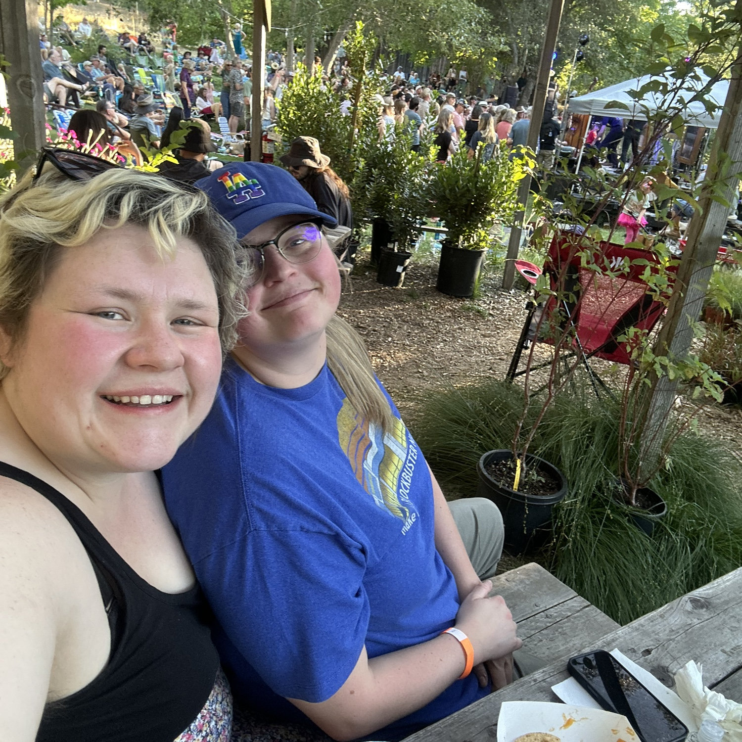 The pair watch Brothers Comatose play Bluegrass music in their tiny Groveland town. The concert was a short walk from the couples’ home at Mountain Sage Coffee.