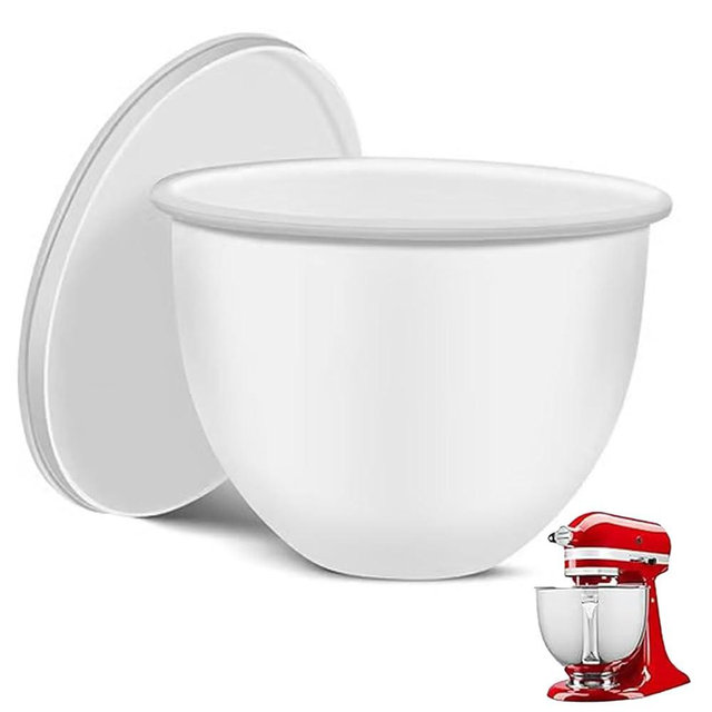 Silicone Bowl Liners for 5 Qt Kitchen Mixers, Silicone Liners for Kitchen Tilt-Head 5 Qt Mixers, Mixer Attachments and Accessories, Replacement Mixers Bowls (White)