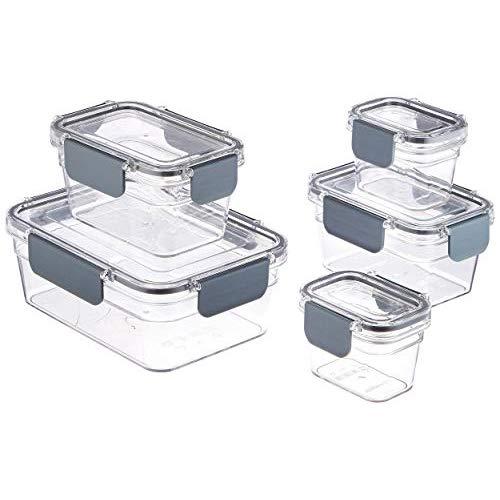 AmazonBasics Tritan 10 Piece Locking Food Storage Container - Clear