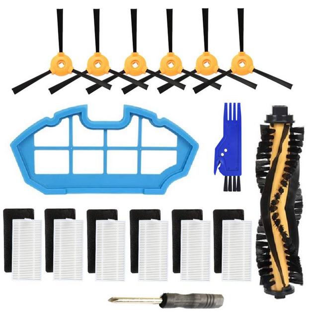 Replacement Parts for Ecovacs DEEBOT N79 N79S DN622 500 N79w N79se Robotic Vacuum Cleaner - Main Brush,Filter,Side Brush Accessory Kit