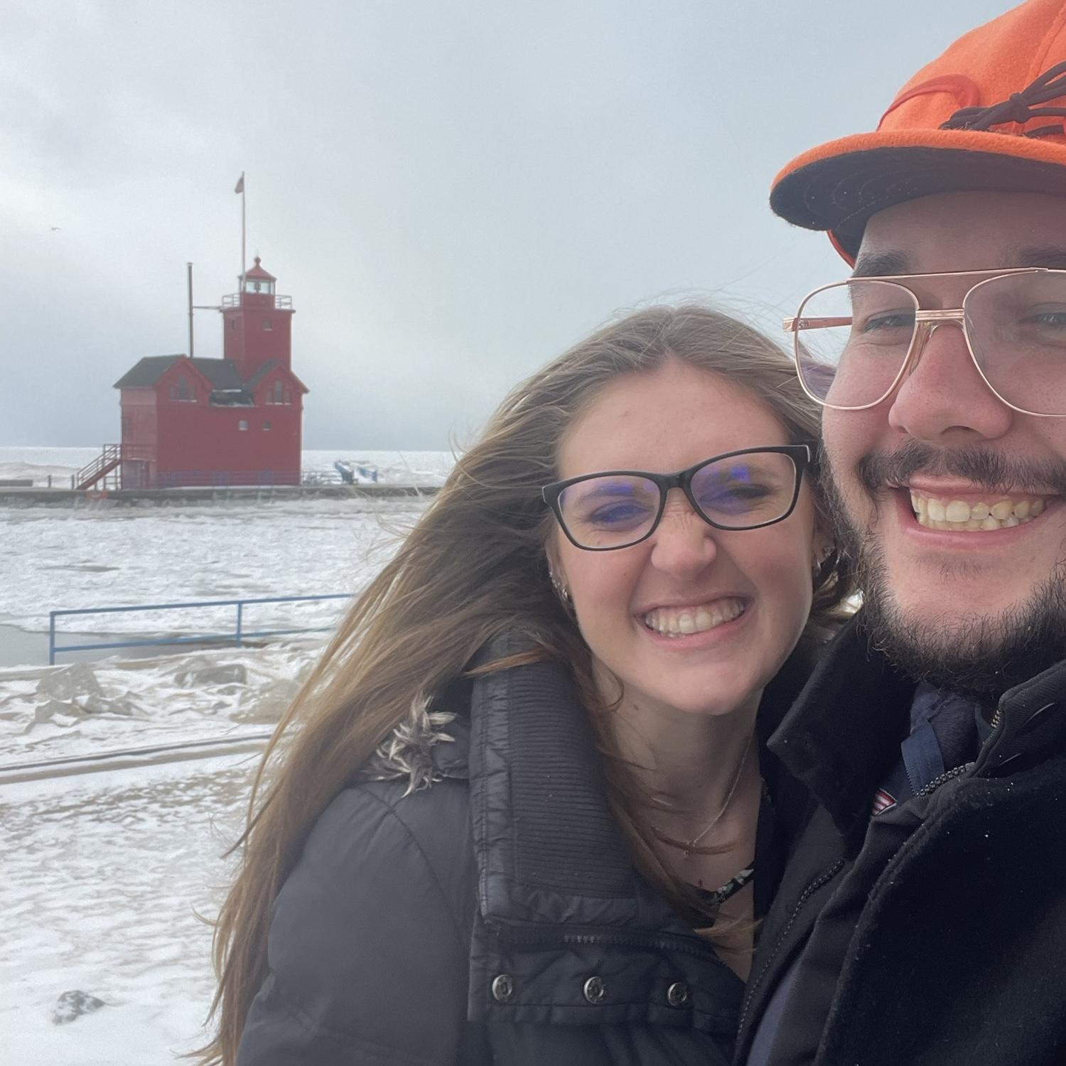 A very cold, windy day out in Holland, MI