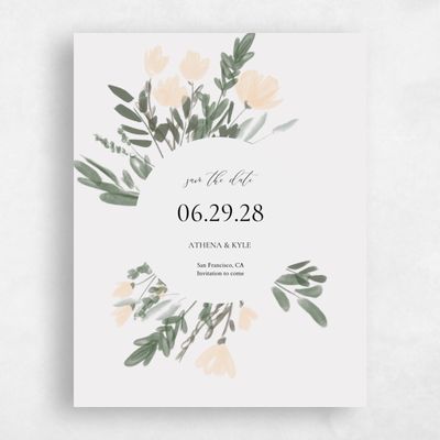 Grey Magnet Wedding Save the Date - Oaklyn Portrait