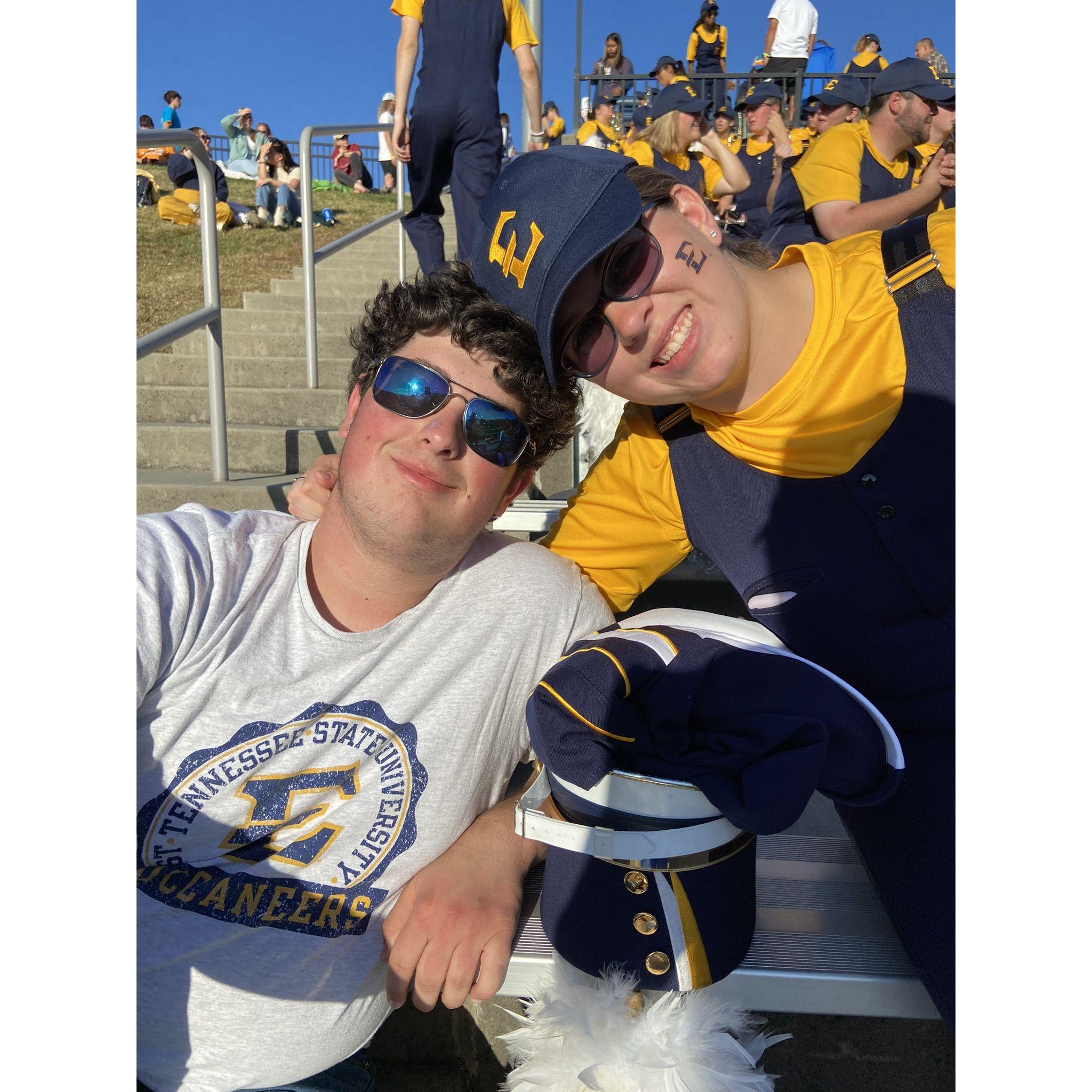 October 22, 2022, enjoying our one-and-only ETSU football game together while Anna was in the band