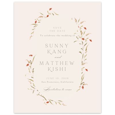 Beige Wedding Digital Save the Date - Pero Portrait