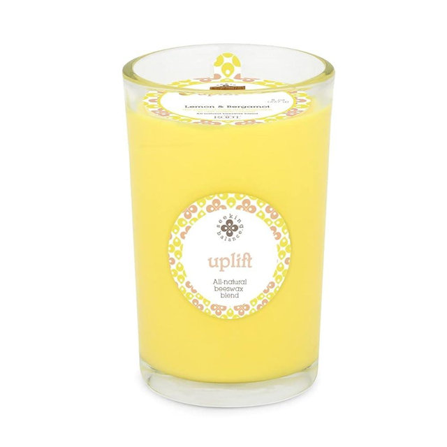 Root Candles Seeking Balance Wood Wick Spa Candle Aromatherapy Candles, 8-Ounce, Uplift: Lemon & Bergamot