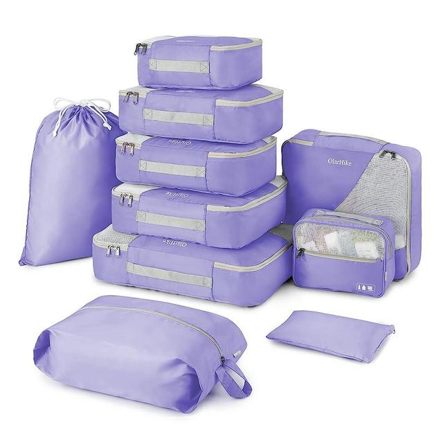 OlarHike Travel Essentials ALL INCLUDED 10 Set Durable Packing Cubes for Suitcases, UPGRADED Anti-Tear Stitching, NEW Improved Luggage Packing Organizers for Travel Accessories