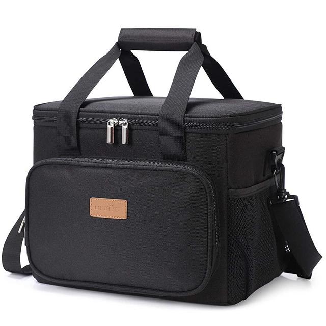 Lifewit Large Lunch Bag Insulated Lunch Box Soft Cooler Cooling Tote for Adult Men Women, 17-Can (15L), Black