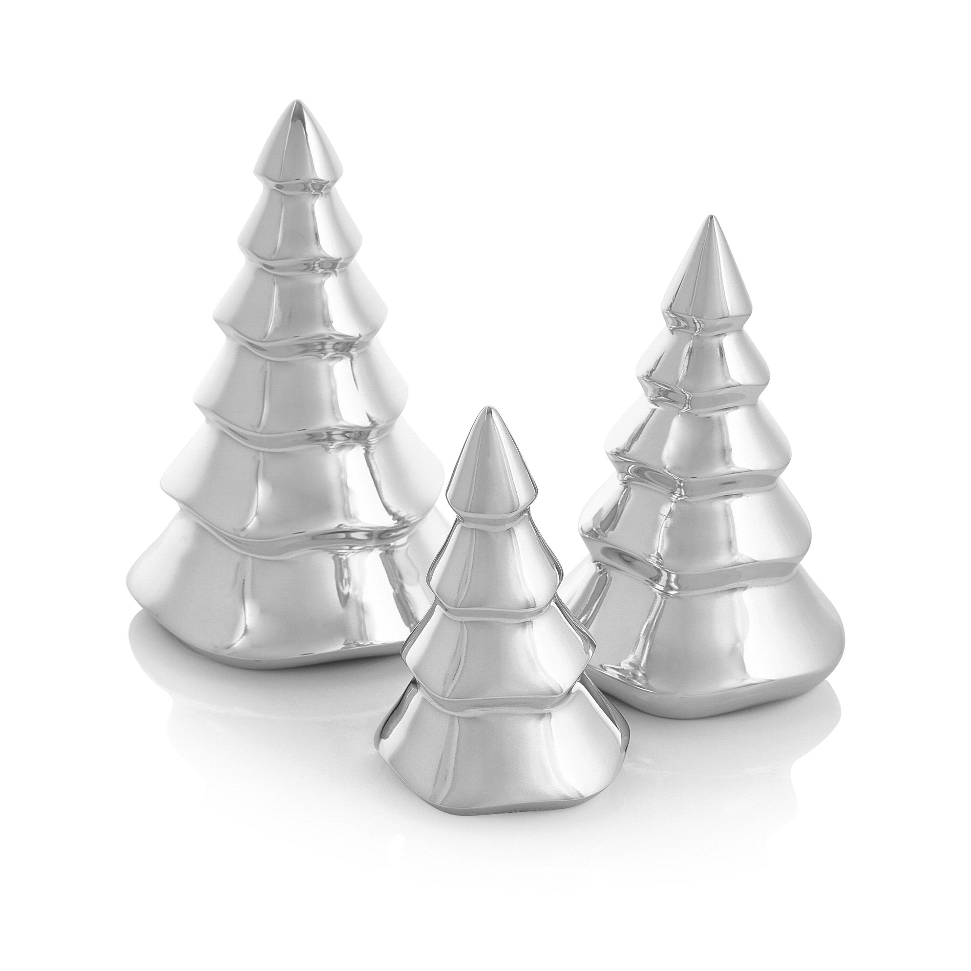 Nambe Mini Christmas Trees (Set of 3)