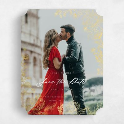 White Ticket Wedding Save the Date - Vicenza Photo Foil