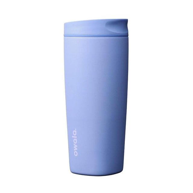Owala SmoothSip Slider Insulated Stainless Steel Coffee Tumbler, Reusable Iced Coffee Cup, Hot Coffee Travel Mug, BPA Free 20 oz, Out of the Blue