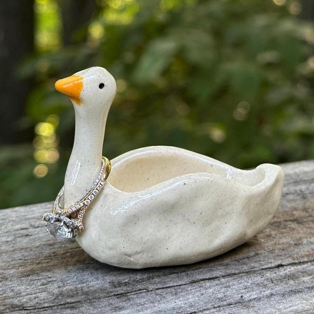 Silly Goose Ring Holder, Fits Ring Size 5.5+ (read description)