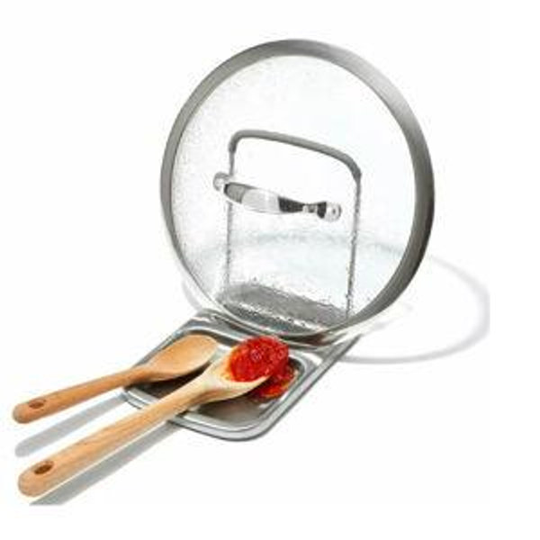 Stainless Steel Spoon Rest with Lid Holder