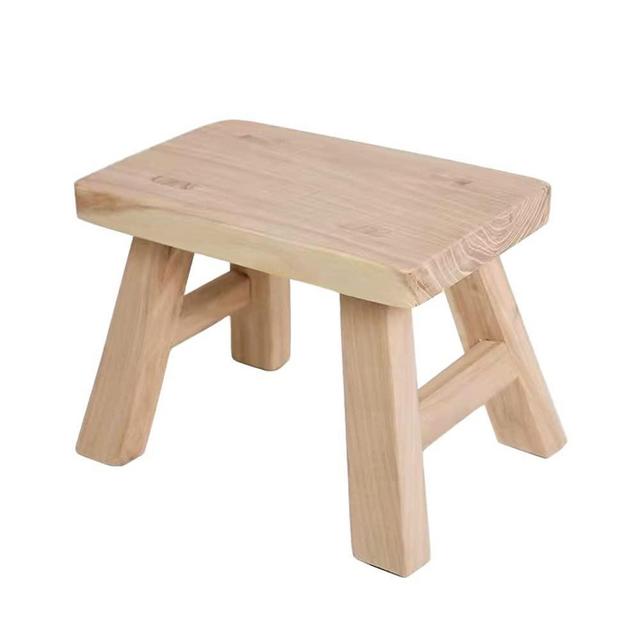 Small Unfinished Wooden Step Stool Footstool for Kids Adults Sink Home Decor Plant Stand Fishing Stool (Wood)