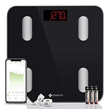 Etekcity Scale, Smart Body Fat Scale, Bathroom Bluetooth Digital Weight Scale Tracks 13 Key Compositions Analyzer, 6mm-Thick Glass, Sync with Fitbit, Apple Health and Google Fit, 400 lbs