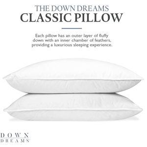 Down Dreams Manchester Mills Classic Pillows - King/Medium Support 2-Pack