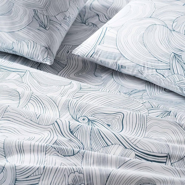 Brooklinen Luxury Percale Sheet Set - 4 Piece 100% Cotton Bed Sheets - 1 Fitted & 1 Flat Sheet, 2 Pillowcases - Cotton Percale Sheets for Hot Sleepers (Queen Size, Oyster in Storm)