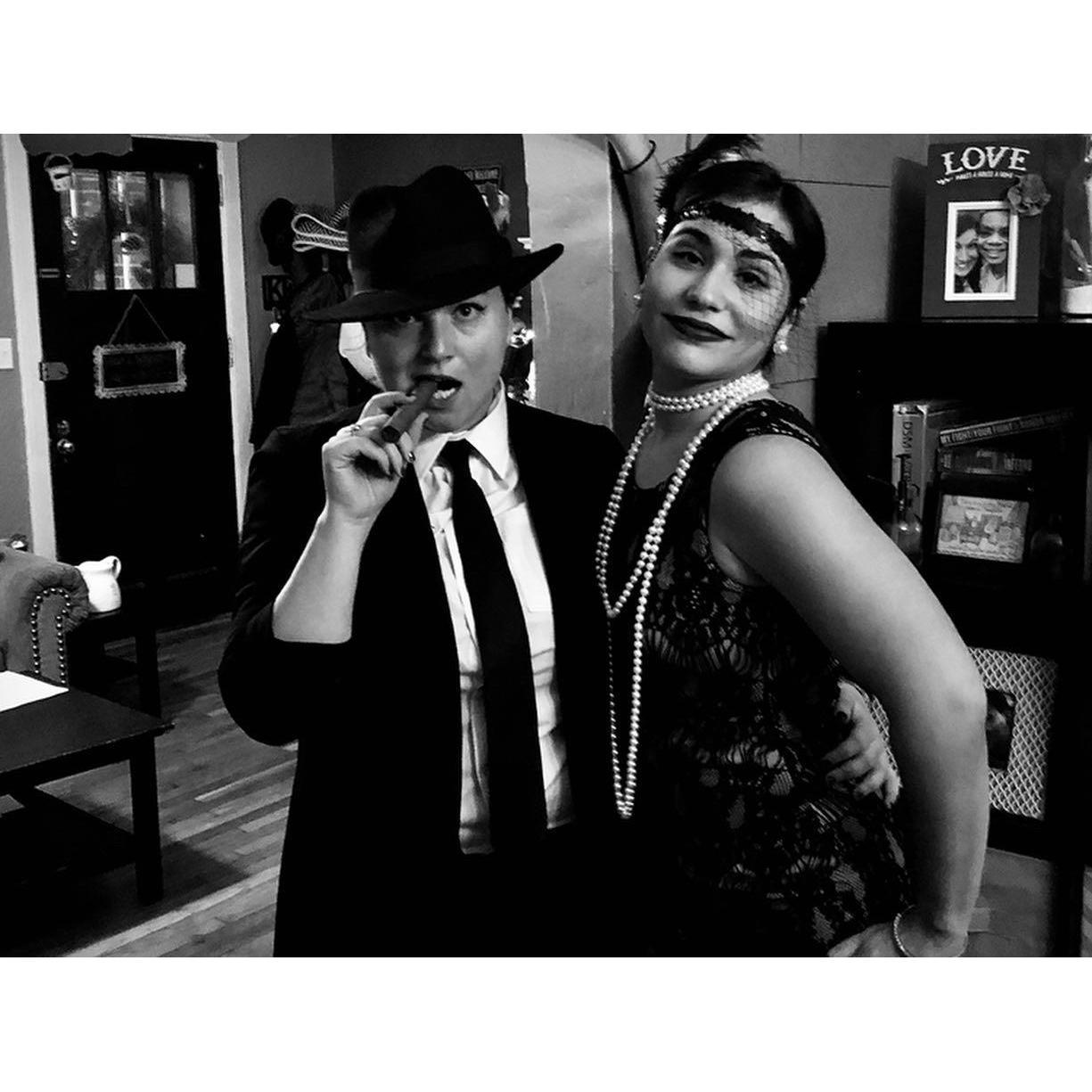 At our friends' 40th birthday celebration - a 1920's murder mystery theme. So fun!