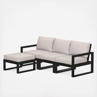 Edge 4-Piece Modular Deep Seating Set with Ottoman