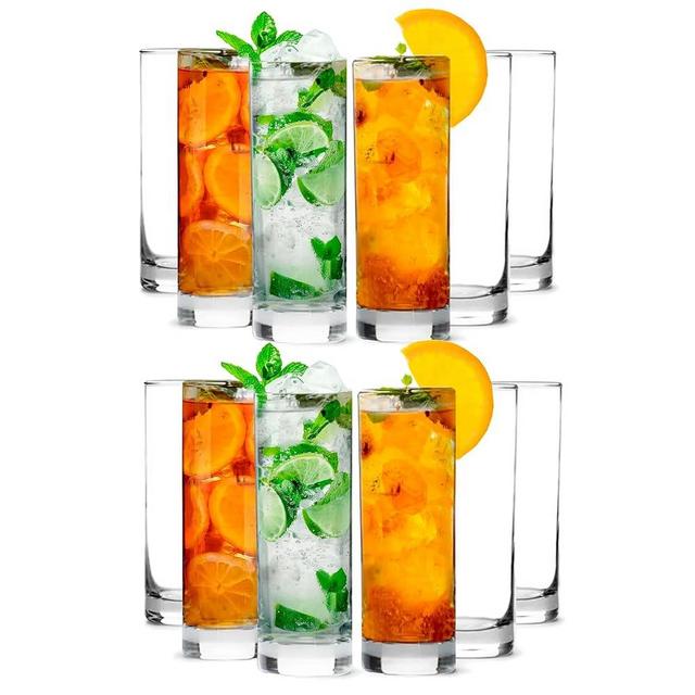 LEMONSODA Premium Highball Glass Set - Elegant Tom Collins Glasses - Tall Drinking Water Glasses - Bar Glassware for Mojito, Whiskey, Cocktail - With Gift Box - Housewarming Gifts - (Set of 12-12oz)