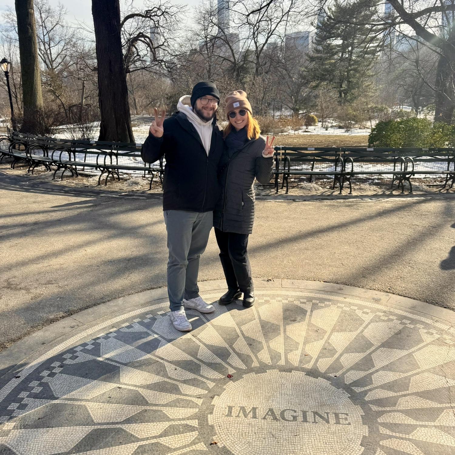 Visiting the Imagine spot in Central Park, New York, January 2025.