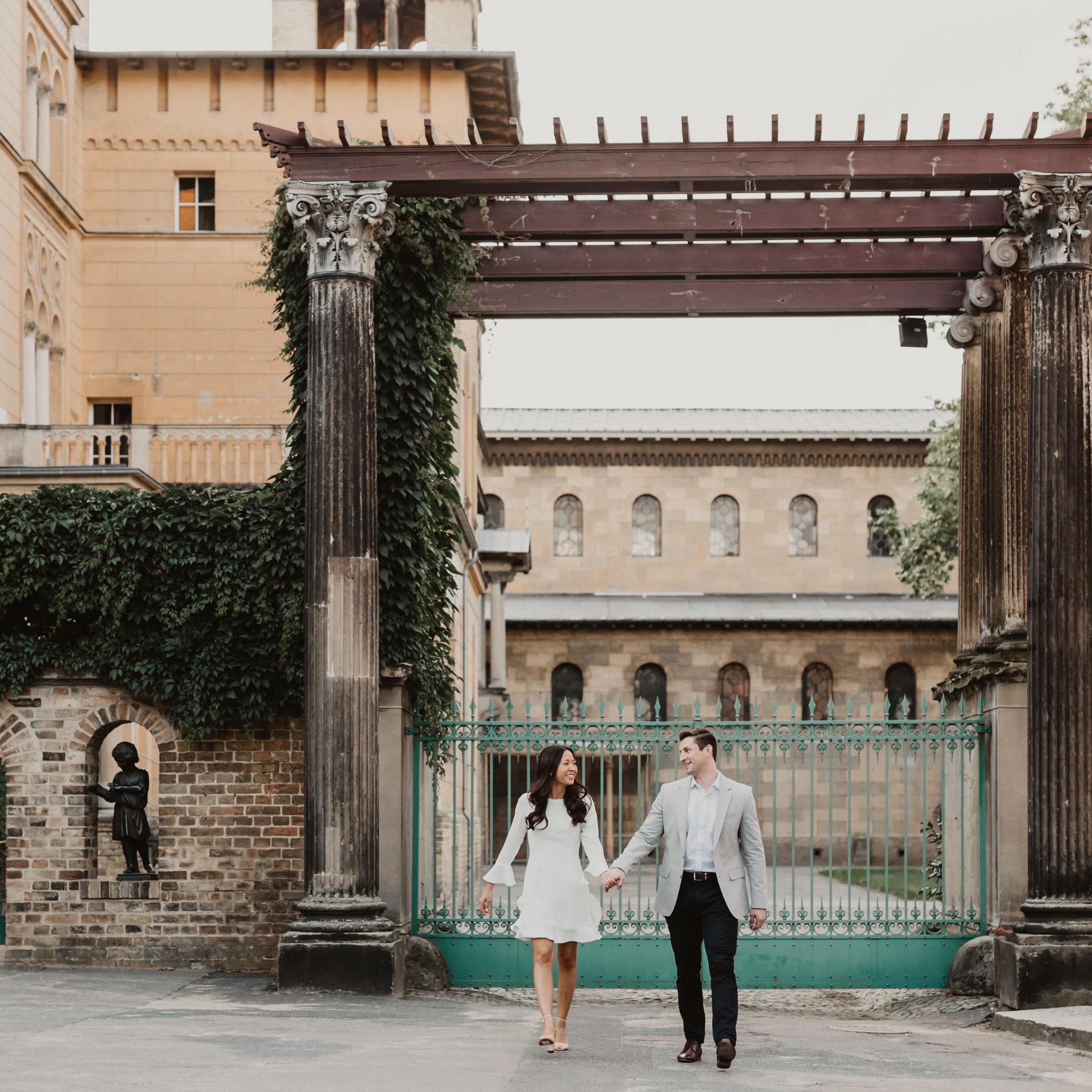 While in Potsdam, Germany, we took our engagement photos with Sarah Stein (@fragmentoflight) through the company "Flytographer".